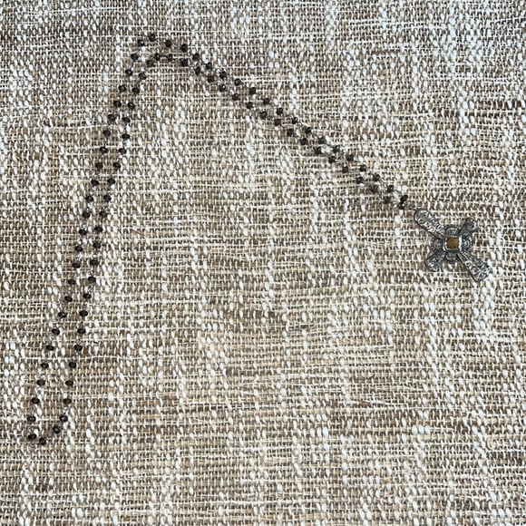 Silpada Smoky Quartz Marquessa Sterling Silver cross Necklace N2331 36” - Picture 2 of 5